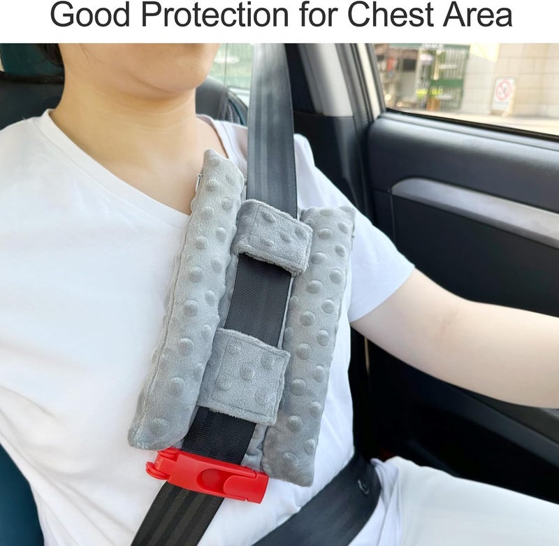 BNRendles Chemo Port Pillows for Patients Seatbelt, Chemo Port Protector Pacemaker Seat Belt Cushion, Chemotherapy Must Haves Chemo Gifts Men Women Cancer, Minky Dot Gray - Image 5